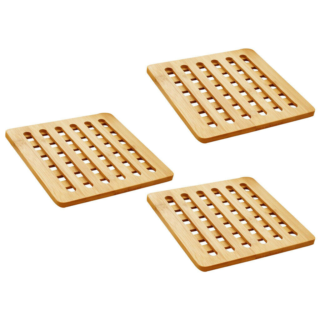 Natural Bamboo Trivet Mat Pads for Hot Pot Dishes Teapot Holders Trivet