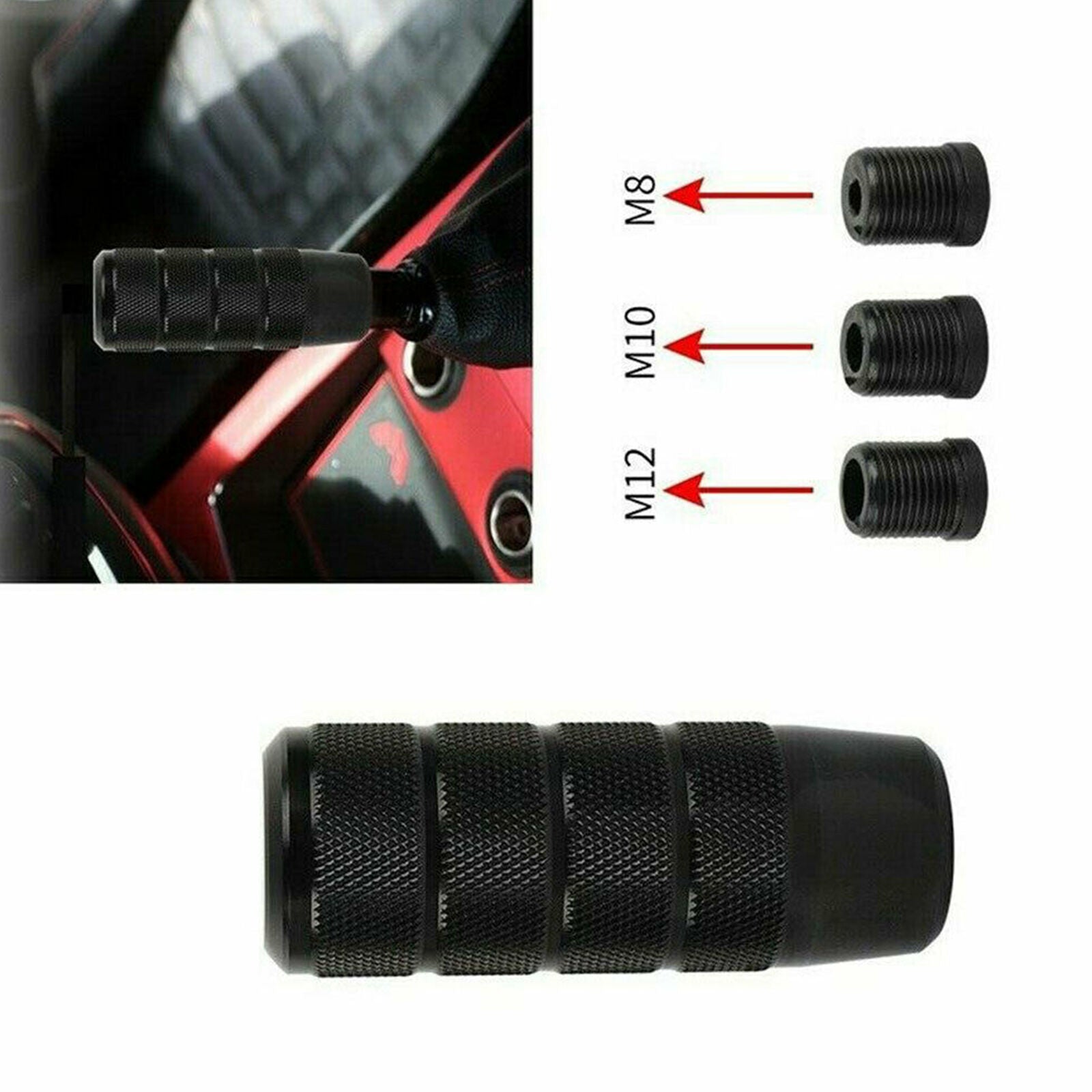 Universal JDM Black Aluminum Manual Gear Stick Shift Knob Shifter Lever Heads