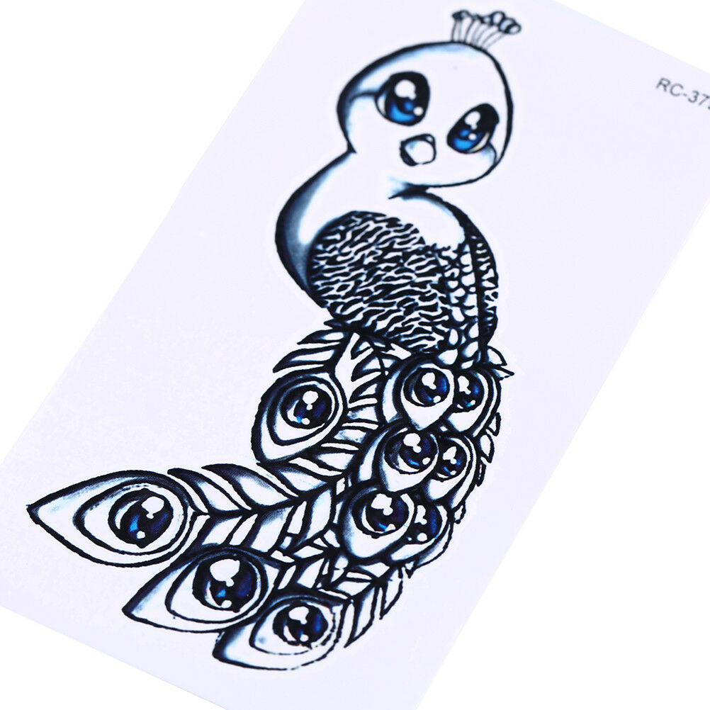 Waterproof Temporary Tattoo Stickers Peacock Water Transfer flash tatoo fakeBDA