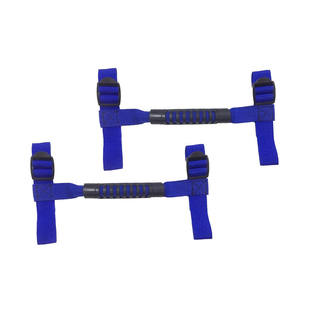 Roll Bar Grab Handle with Straps for Jeep Wrangler JK TJ YJ Blue