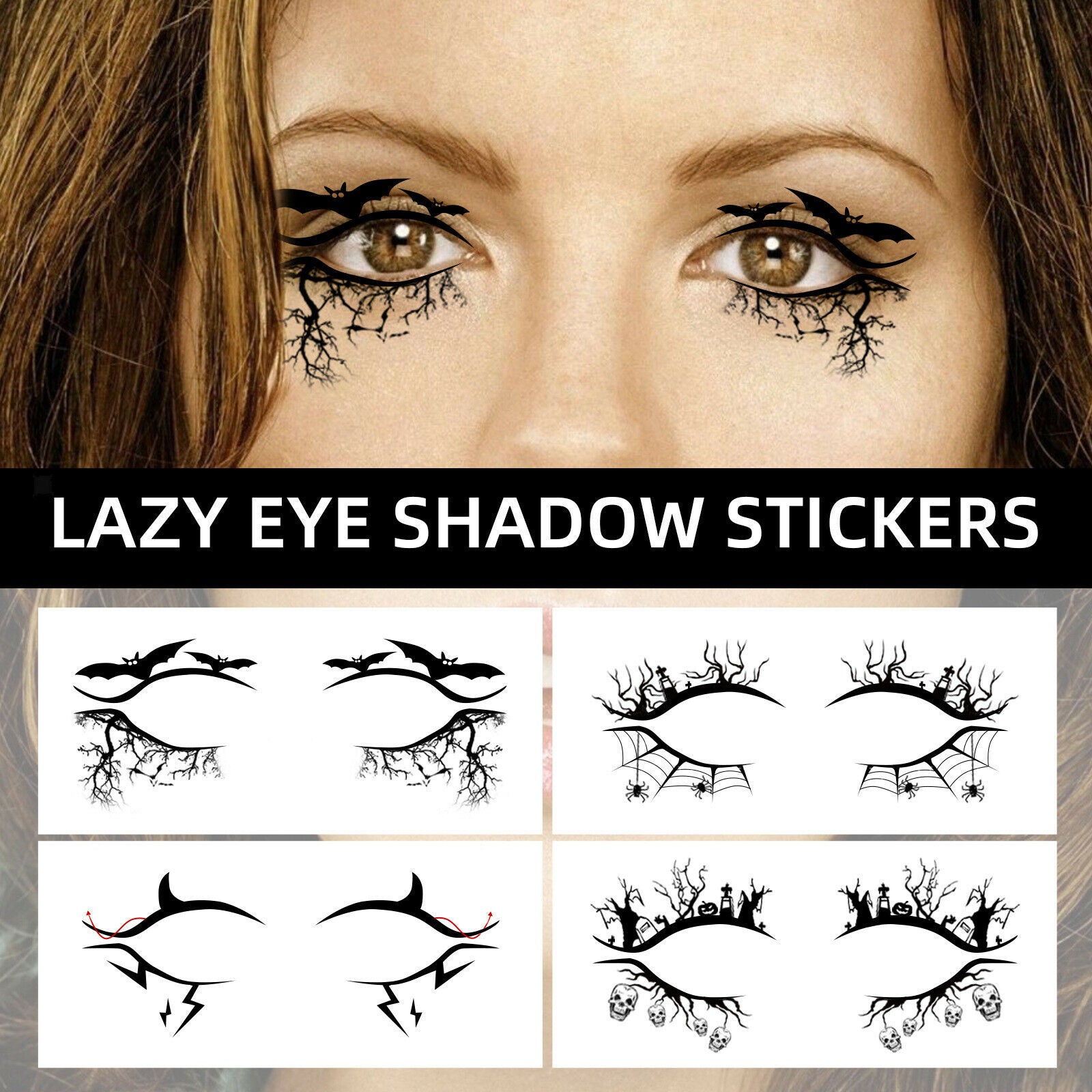 1 Sheet Halloween Eye Shadow Eyeliner Cosmetic Stickers for Stage Decoration