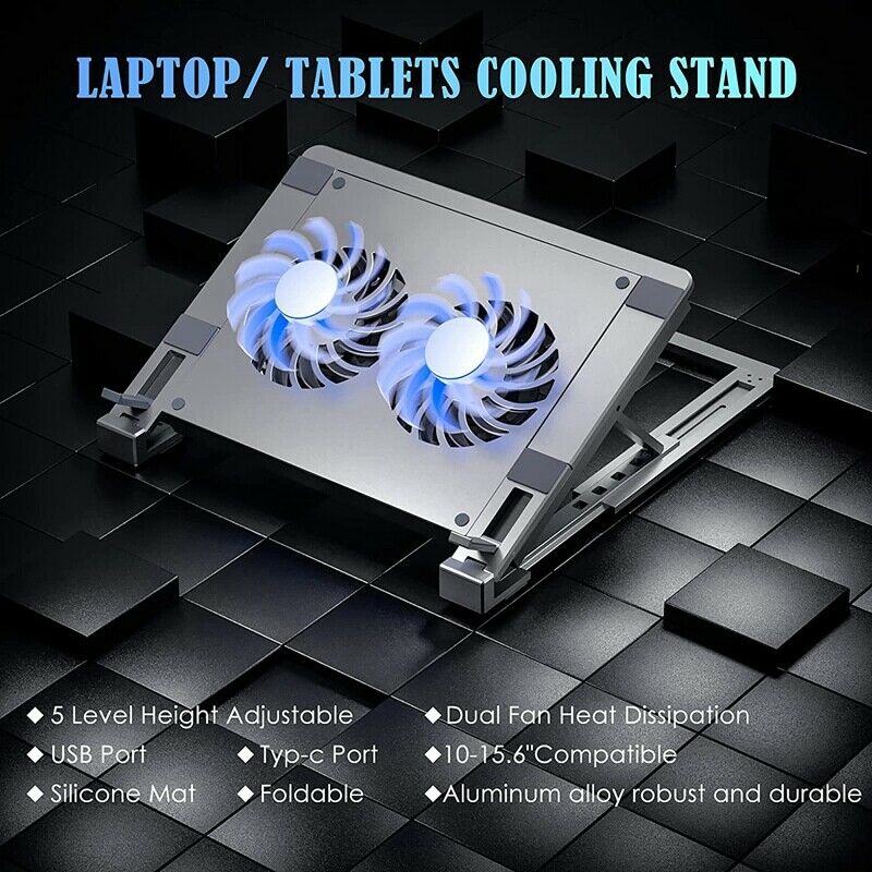 Laptop Stand, Aluminium Laptop Cooler Stand, ebook Laptop Holder, 12 - 15.6 InX8