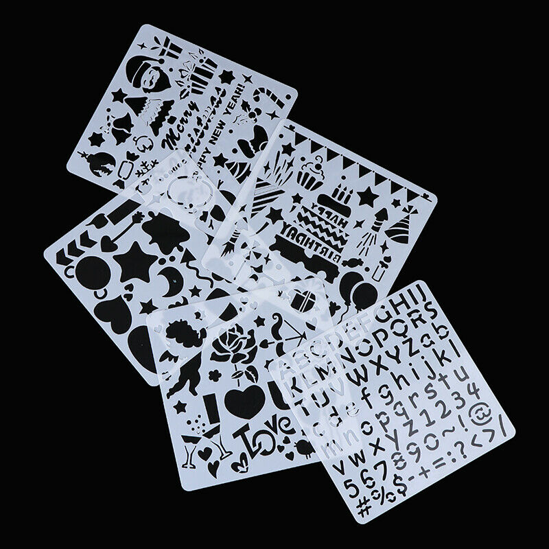 5Pcs Children DIY Cutout Painting Template Hand Account Album Theme Lace .l8