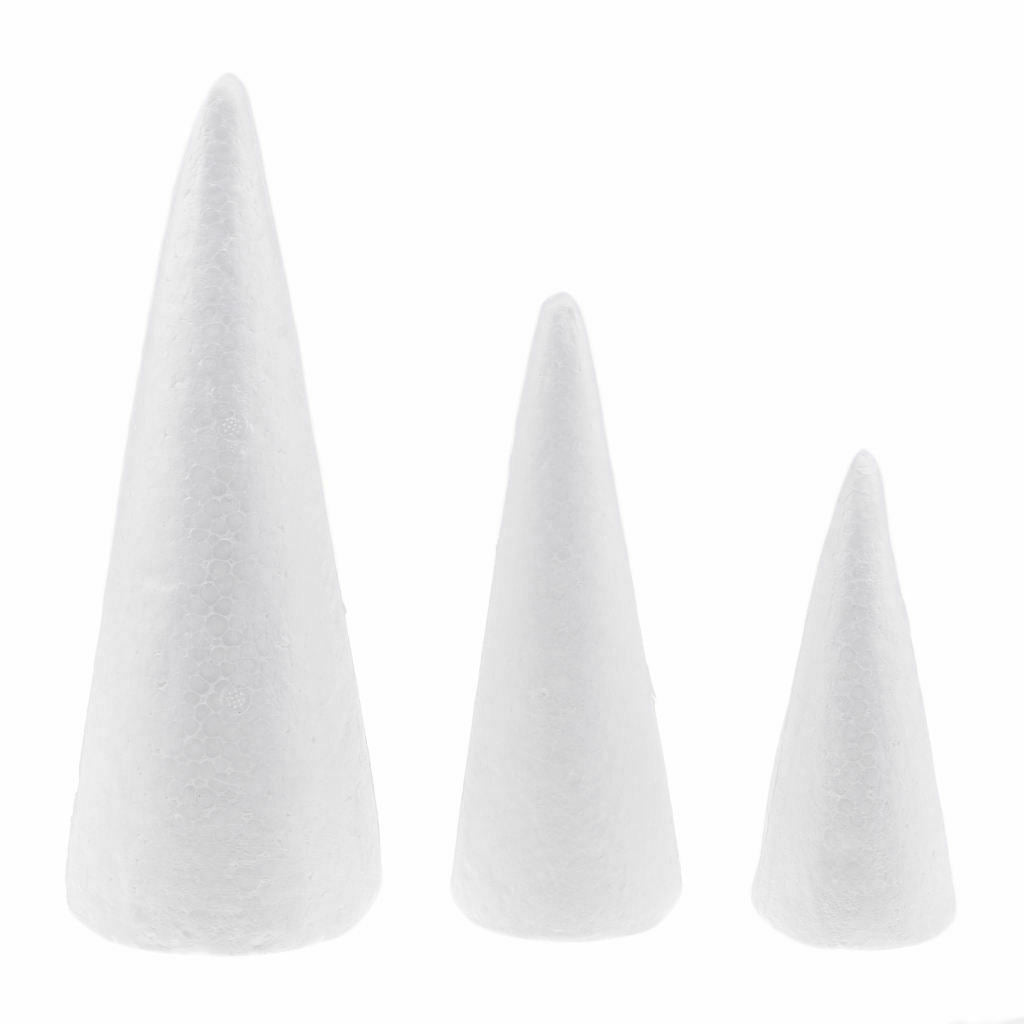 15Pcs Cone Shaped Styrofoam Foam Ornaments For Handmade DIY Modelling Crafts