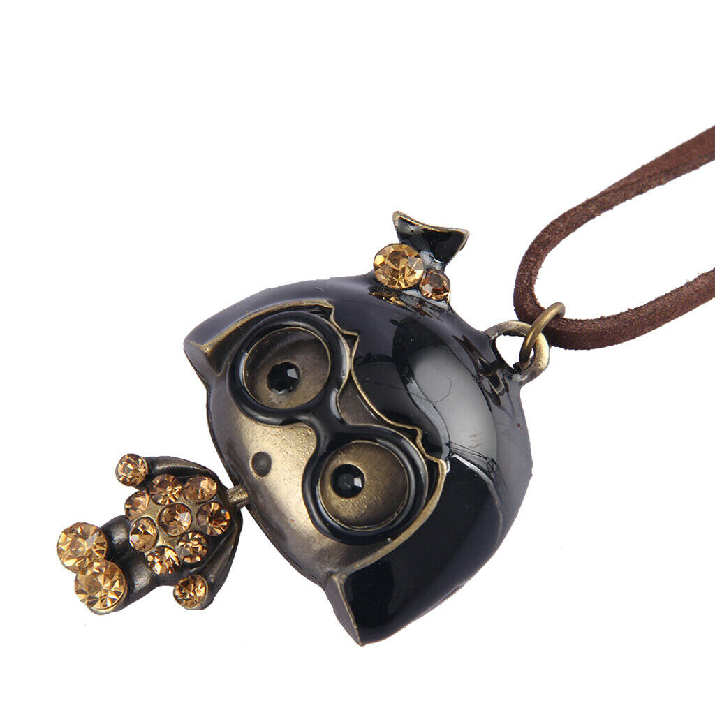 Cute Glasses Girl Pendant Wax Rope Necklace Fashion Jewelry Black