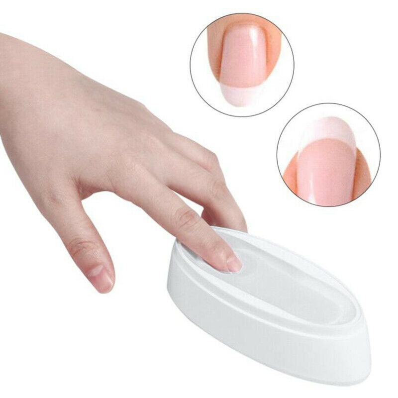 French Smile Line Sculpture Tips Acrylic Guide Box Dip Tray Mold Nail Art ToSJ