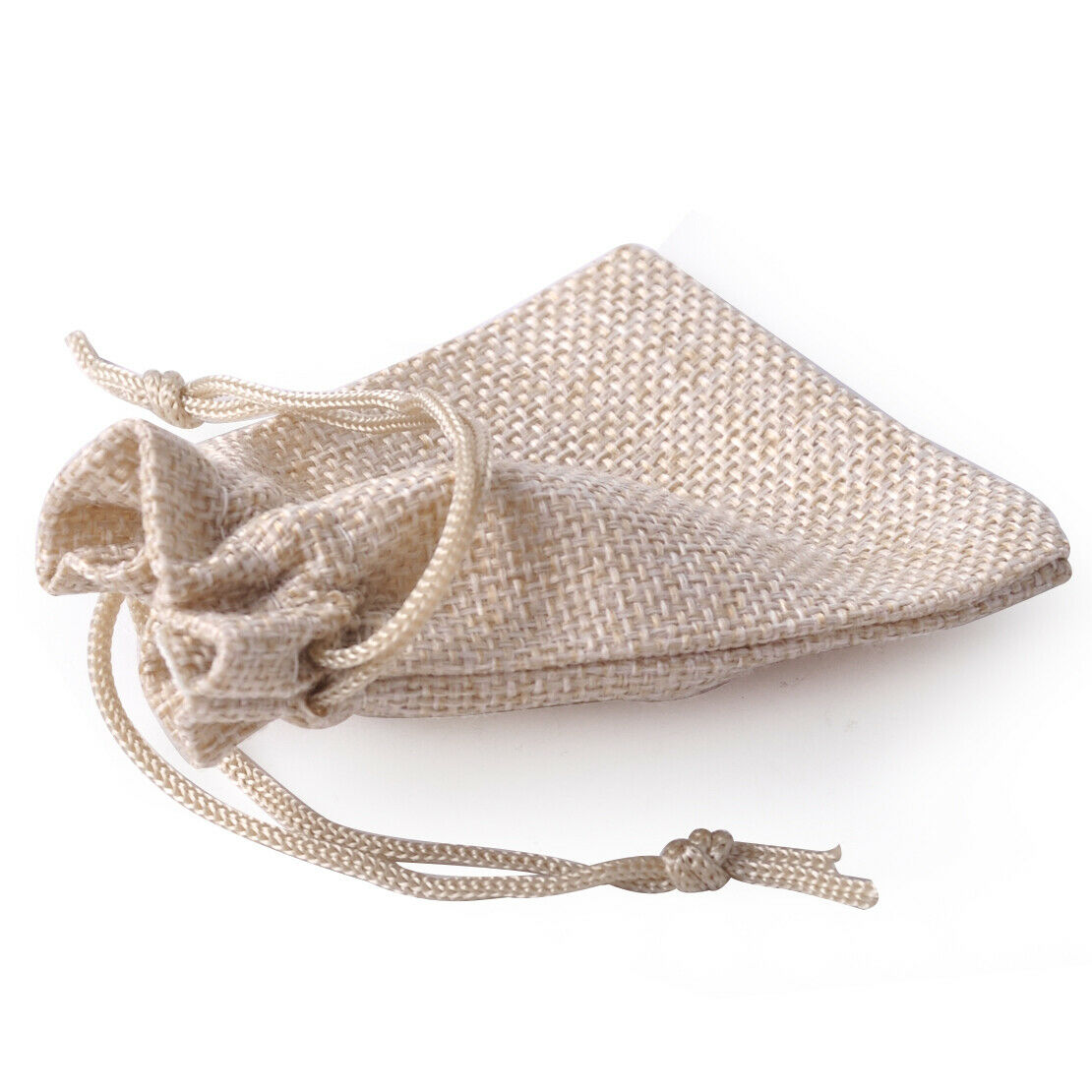 10pcs Natural Burlap Linen Jute Drawstring Pouch Gift Bag Wedding Favor An