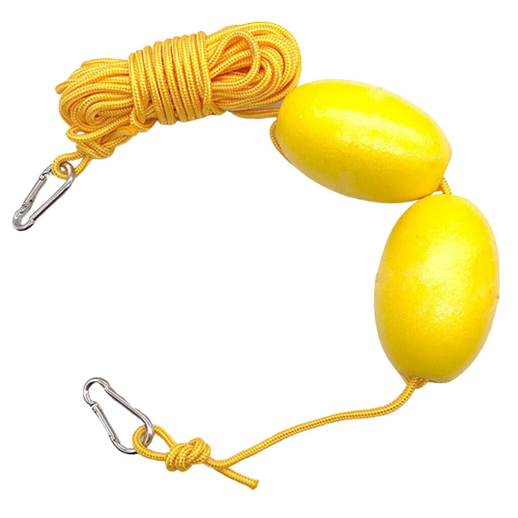 High Strength Kayak Tow Rope Throw Line with Dual EVA Floats Clip Accessory