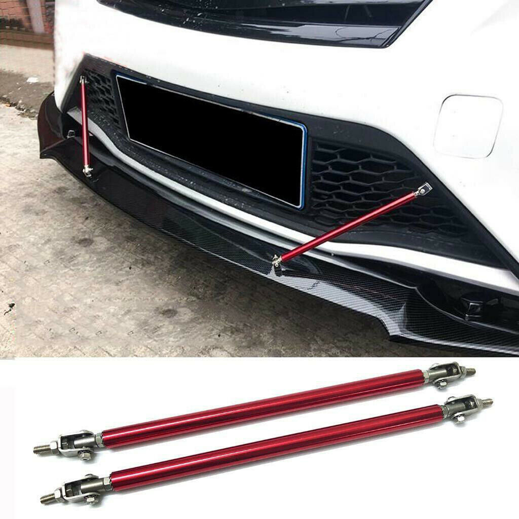 4pcs Universal Front Bumper Lip Splitter Strut Rod Support Adjuste 200mm Red