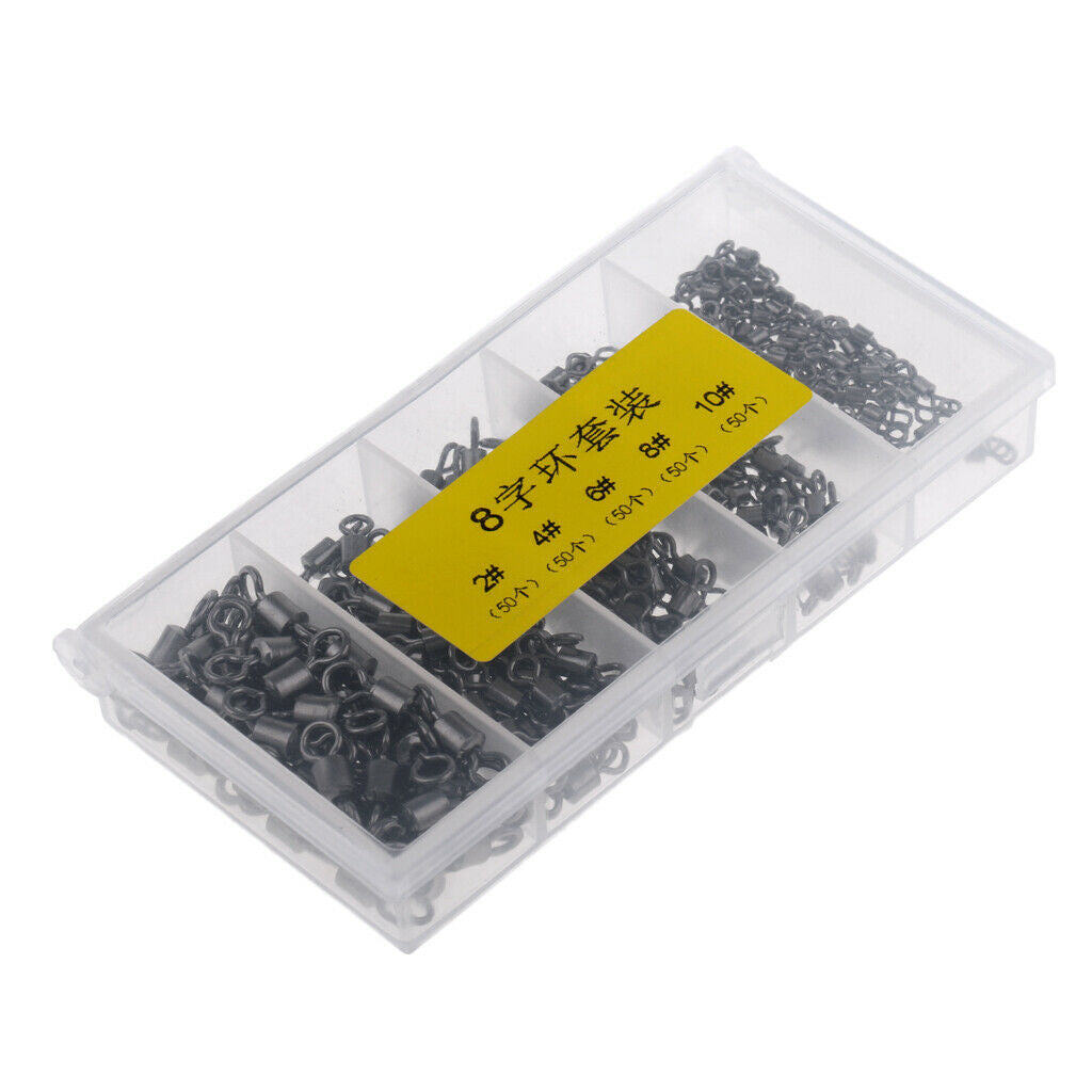 250Pcs Ball Bearing Stainless Steel Fishing Rolling Swivels Connectors