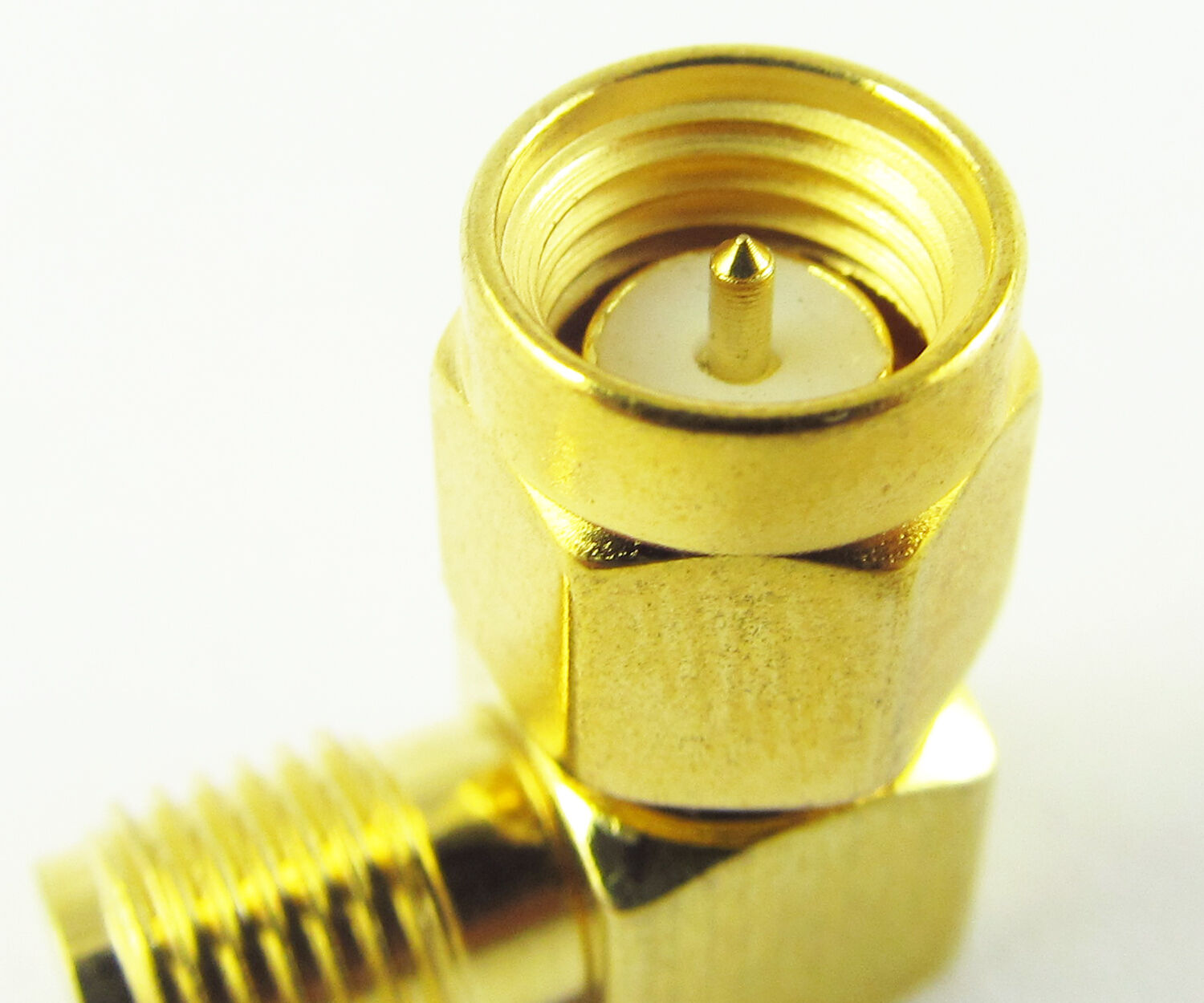 1pc new RF adapter connector SMA male plug to SMA female jack R/A right angle
