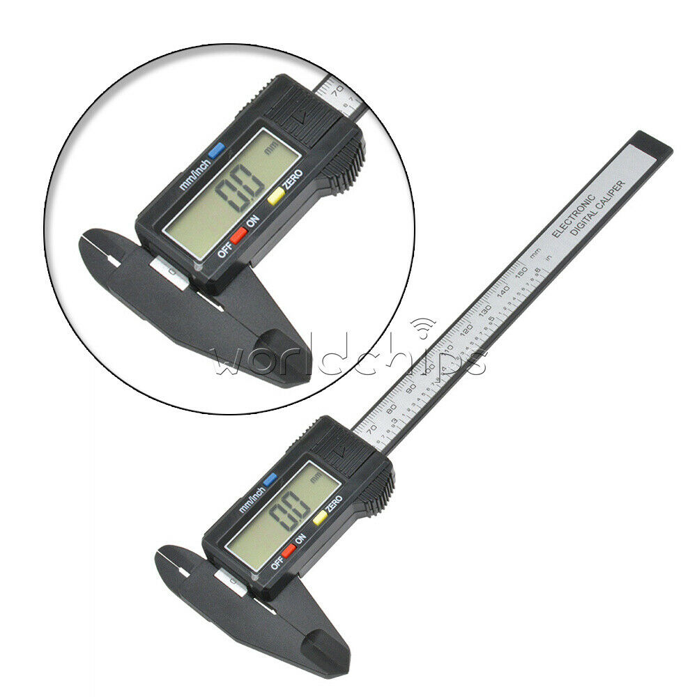 150MM 6inch LCD Digital Electronic Carbon Fiber Vernier Caliper Gauge Micrometer