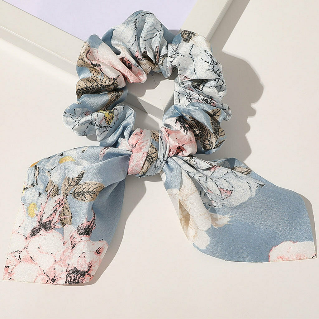 Fashion Flowers Bandana Elastic Hair Scrunchies Ponytail Holder Hair Ties
