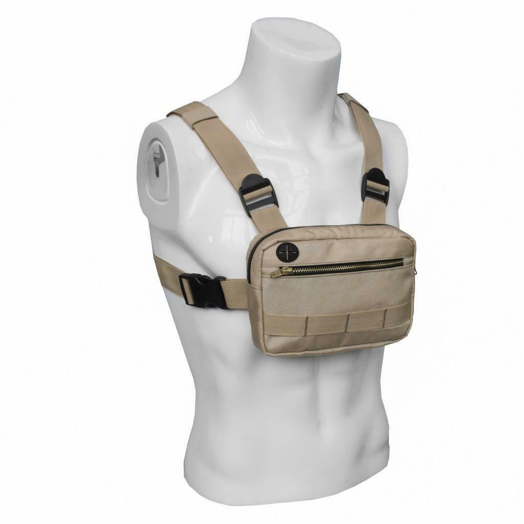 Running Chest Bag Streetwear Shoulder Front Pack Hiking Camping Phone Holder