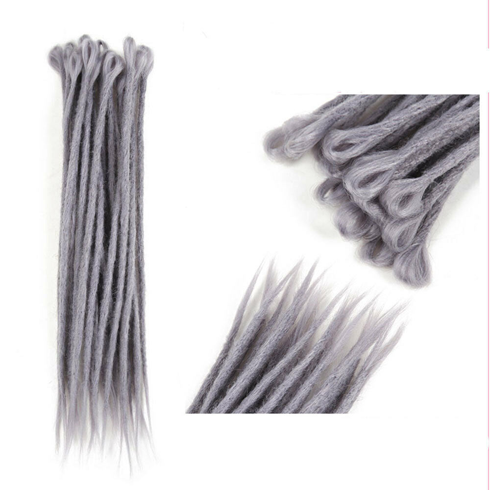 5pcs 20"/50cm Grey Handmade Dreadlocks Extensions Synthetic Crochet Dreads Locs