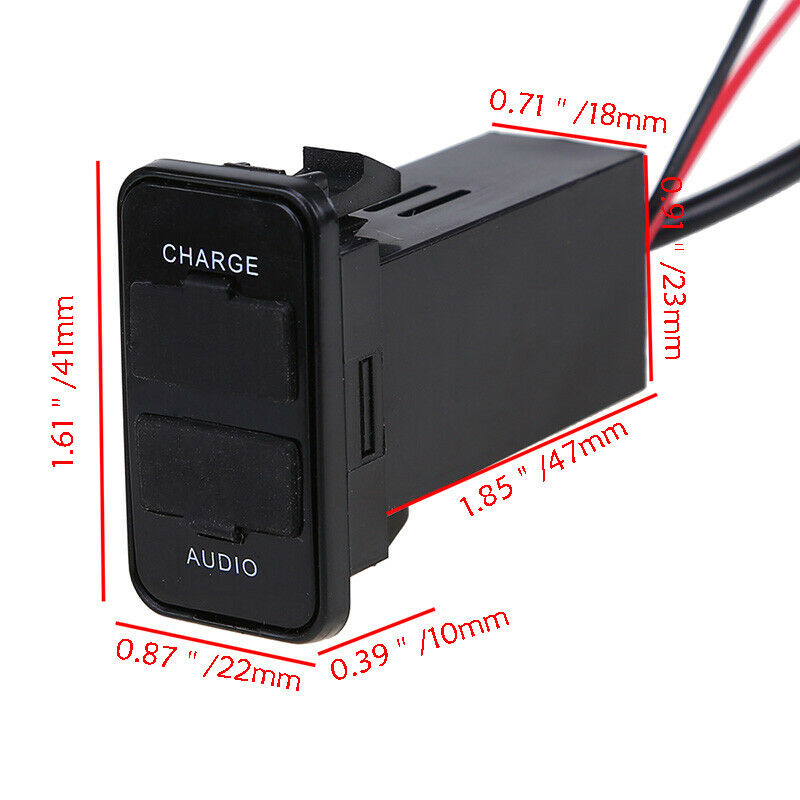 1PC Car  5V Dual 1.2A  USB Port Charger/Audio LED Indicator Adapter For SUZUKI