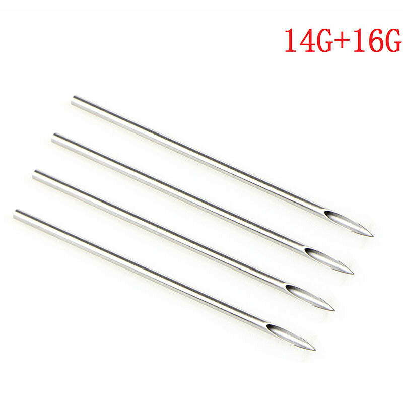 PRO14G/16G Body Piercing Kit Needle Nipple Belly Tongue Eyebrow Nose Lip Rin LQ