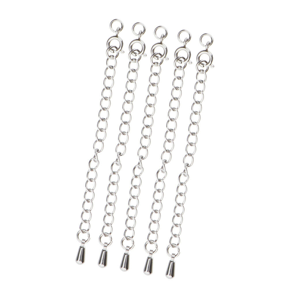 5Pcs Chain Extenders for Necklace Bracelet Jewelry Making Supplies Round Clasp