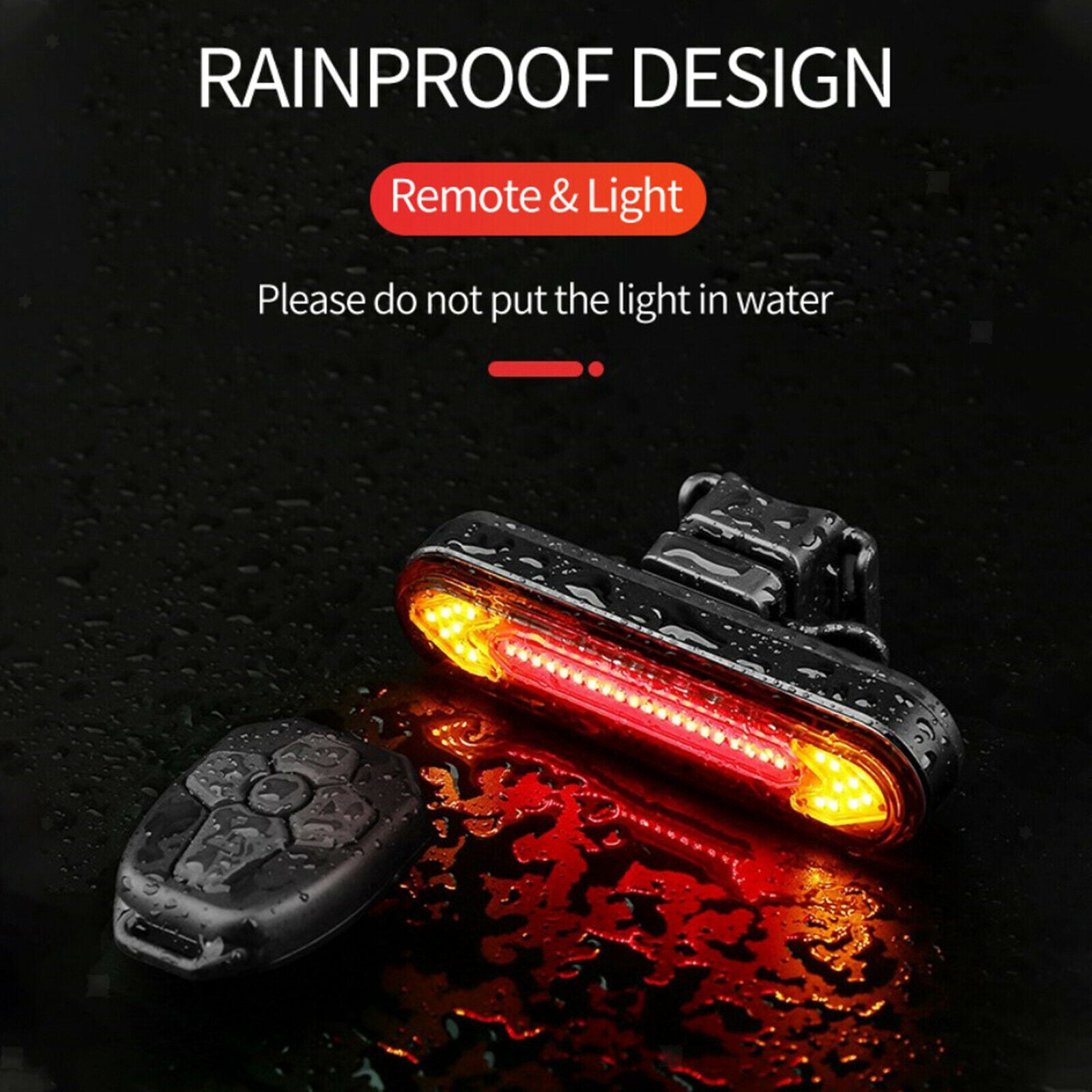 Bike Light USB Rechargeable with Remote Control Bike Rear Light Fits on Any Road