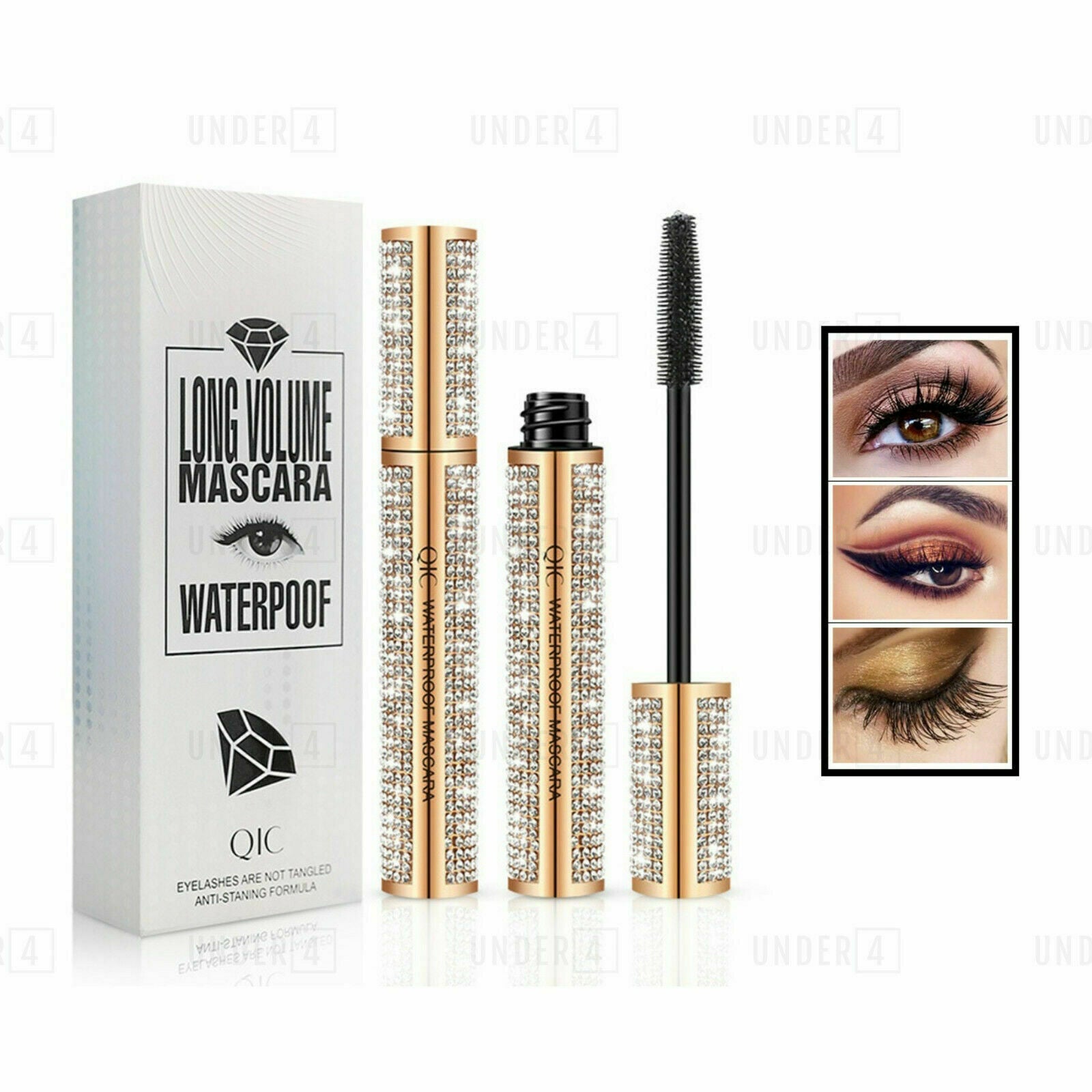 Mascar Makeup Waterproof 4D Makeup Thick Long Charm Eyelash Flash Diamond