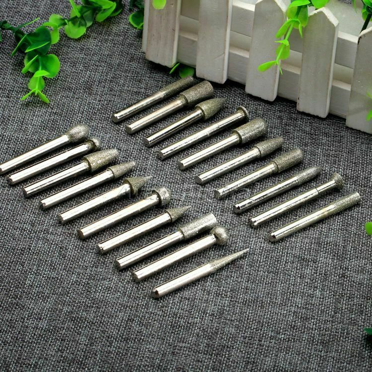 20pcs Diamond Coated Rotary Points Grinding Cutting Burrs Drill Bit Grinder Tool