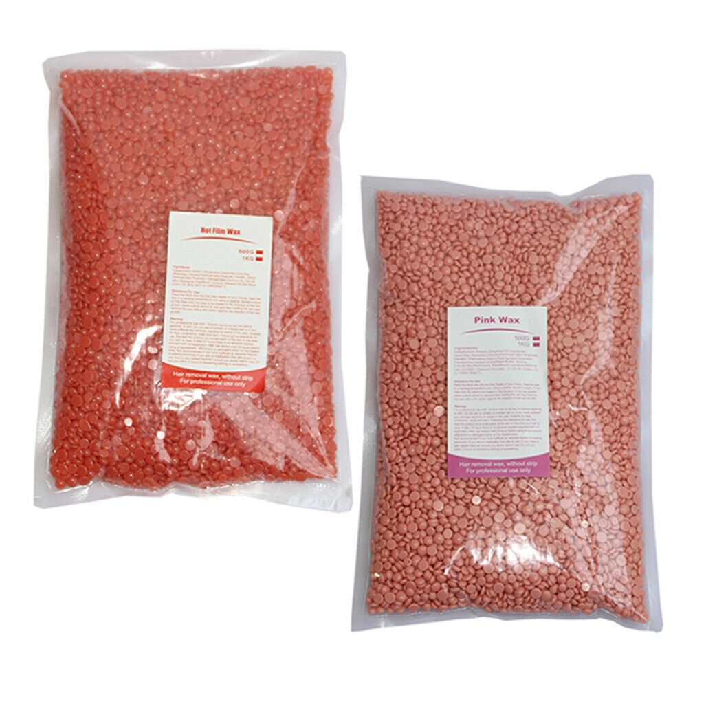 Pack of 2Bags 1000g Safe Hot Wax Beans Hair Removal Spatula Applicator Bikini