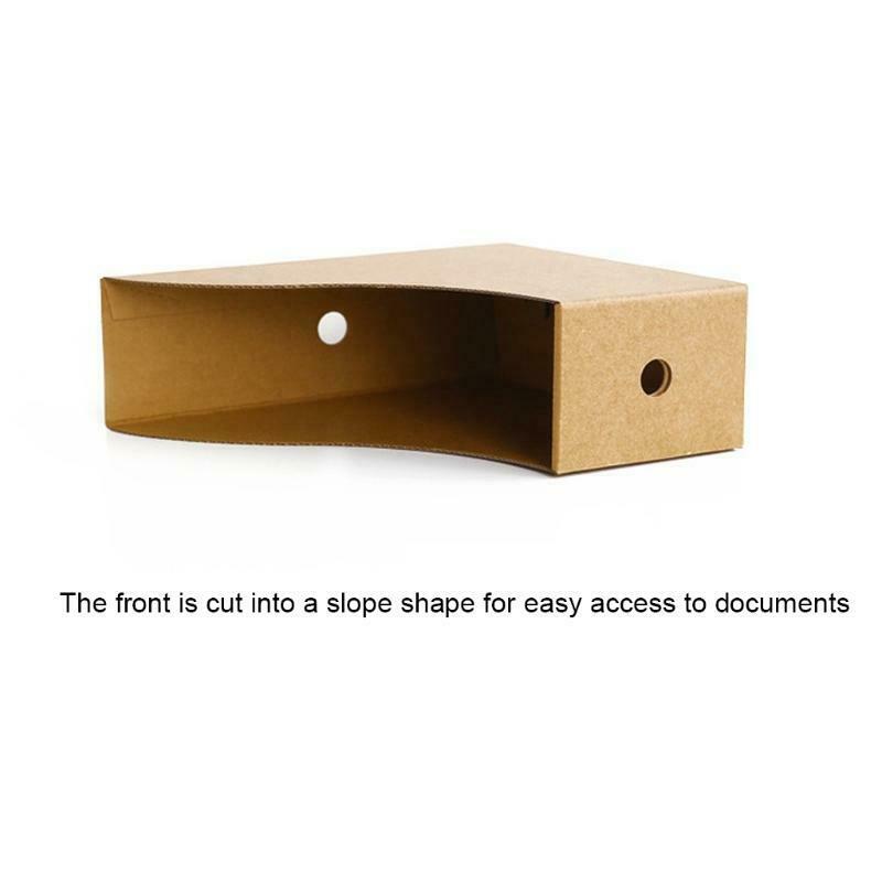 5pcs Office Document File Storage Box Kraft Magazine File Holders with Labels