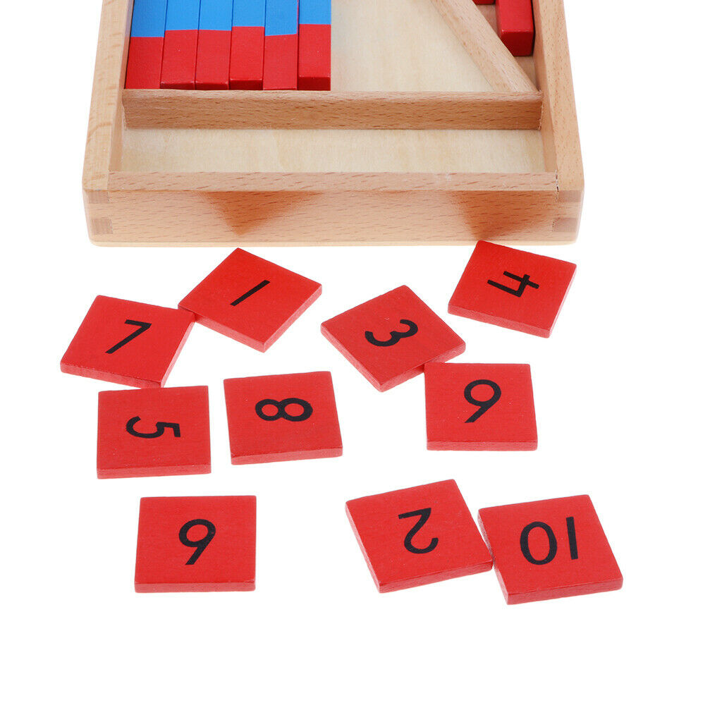 Montessori Small Number Numerical Rods with Number Tiles - Non-Toxic & BPA Free