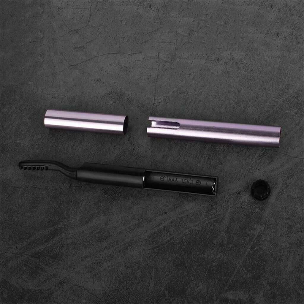 Mini Aluminum Alloy Electric Eyelash Curler Battery Powered Brush With Comb