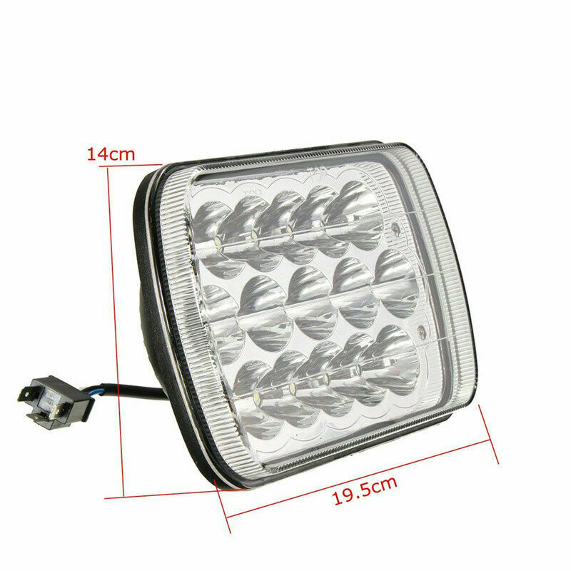 7"X6'' 15LED HID Bulb Auto Light Crystal Clear Sealed Hi/Lo Beam Headlight Lamp