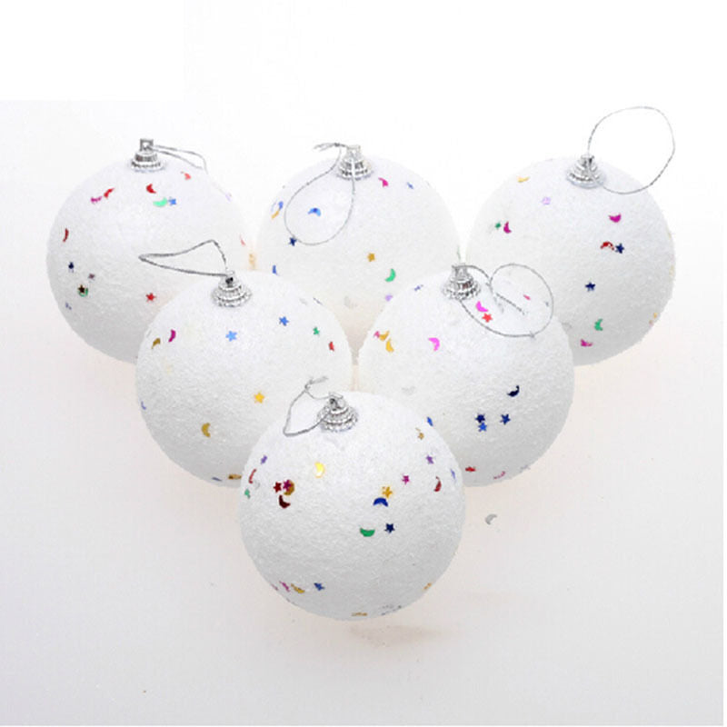 6X White Snowballs Ornaments Christmas Tree Hanging Holiday Party Home De.l8
