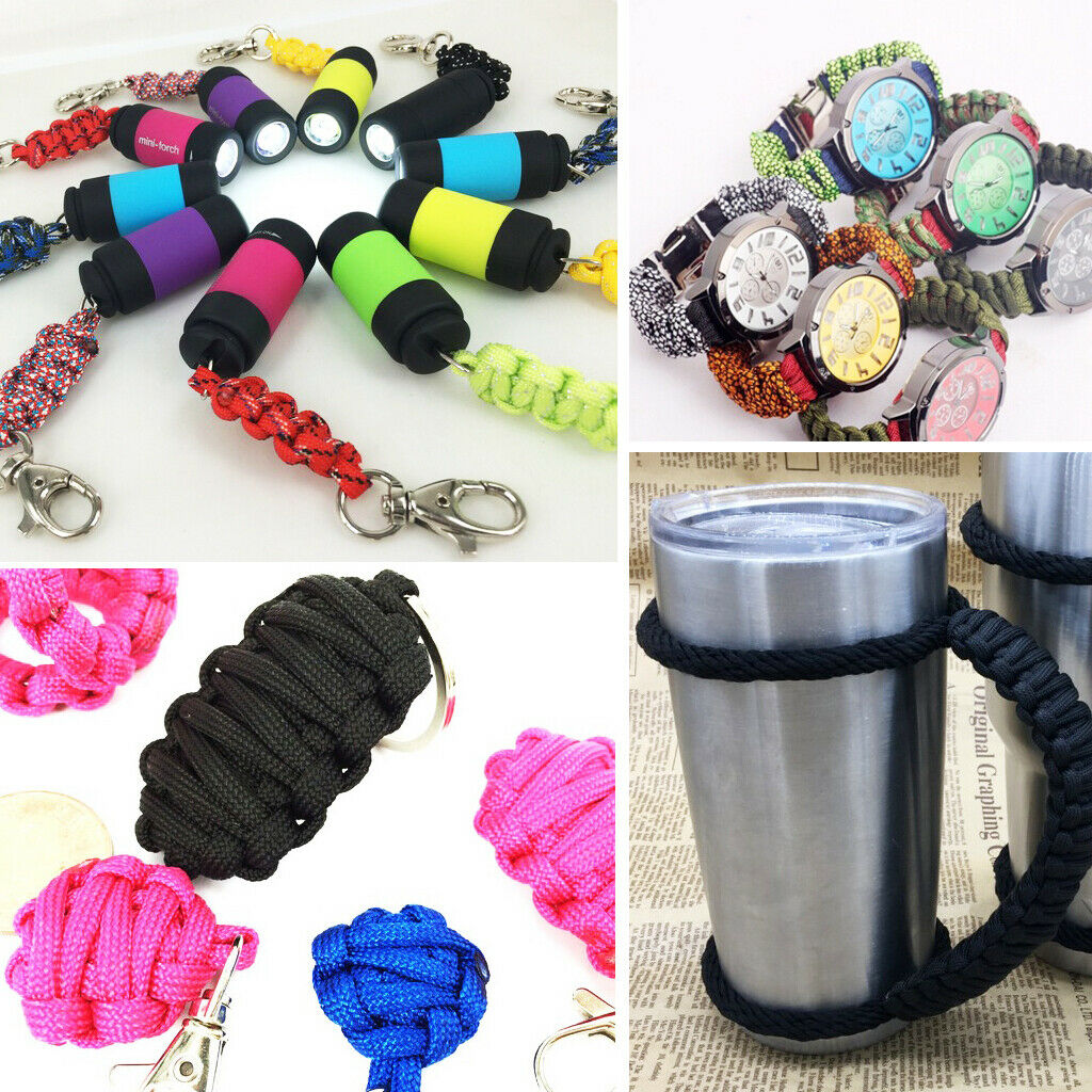 6 Pieces 7 Strand Nylon Paracord Parachute Rope Lanyard for Camping Hiking