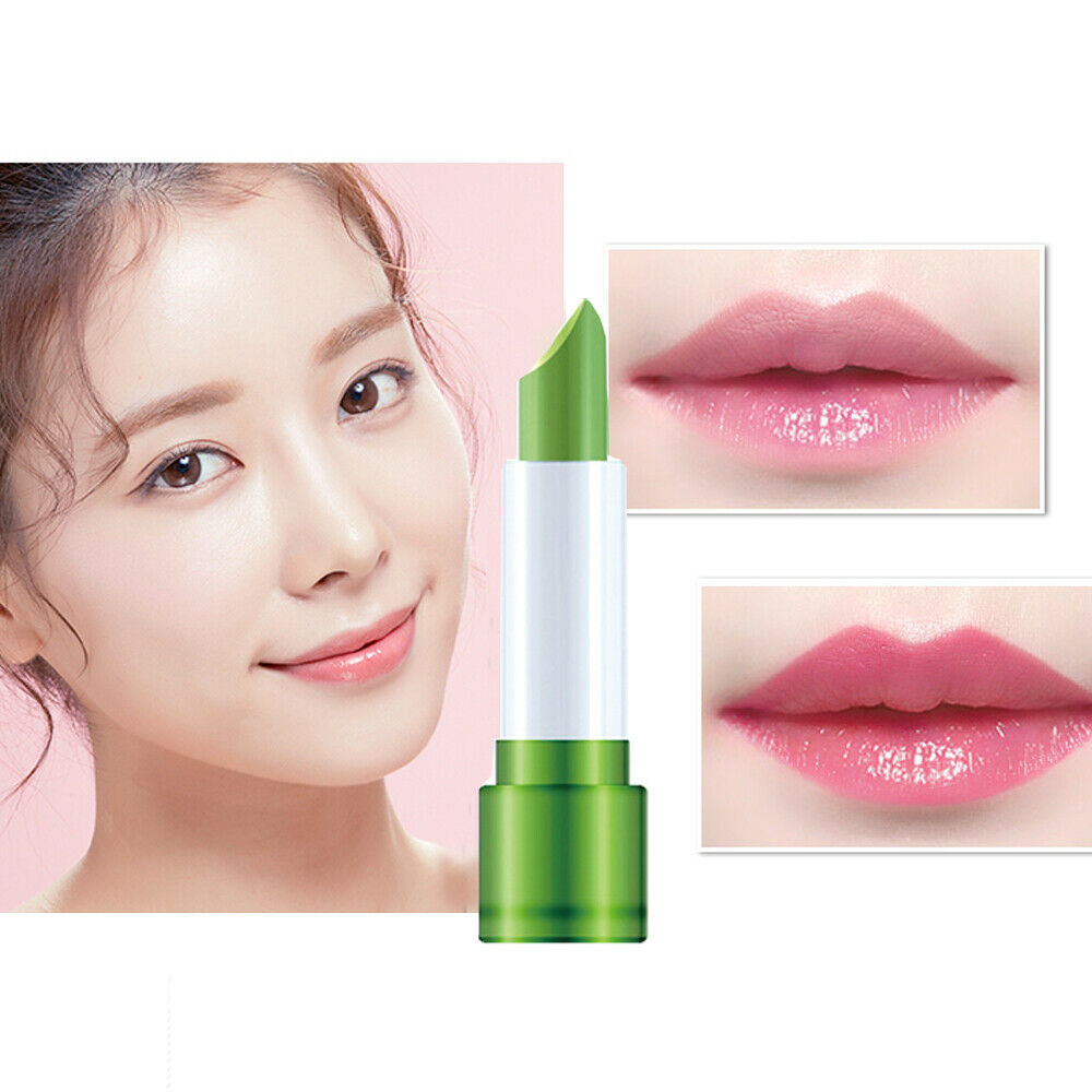 1pcs Aloe Vera Lipstick Lip Stick Moisturizing Color Changing Nonstick Cup Plant