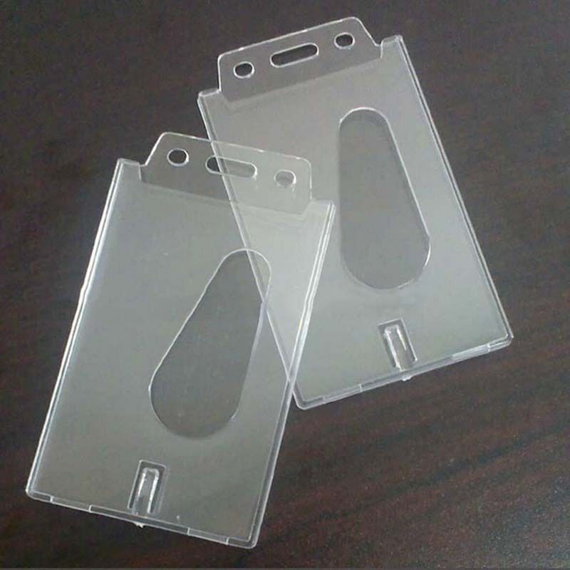 Top Credit Card ID Badge Holder Vertical Transparent Hard Plastic Busines.l8