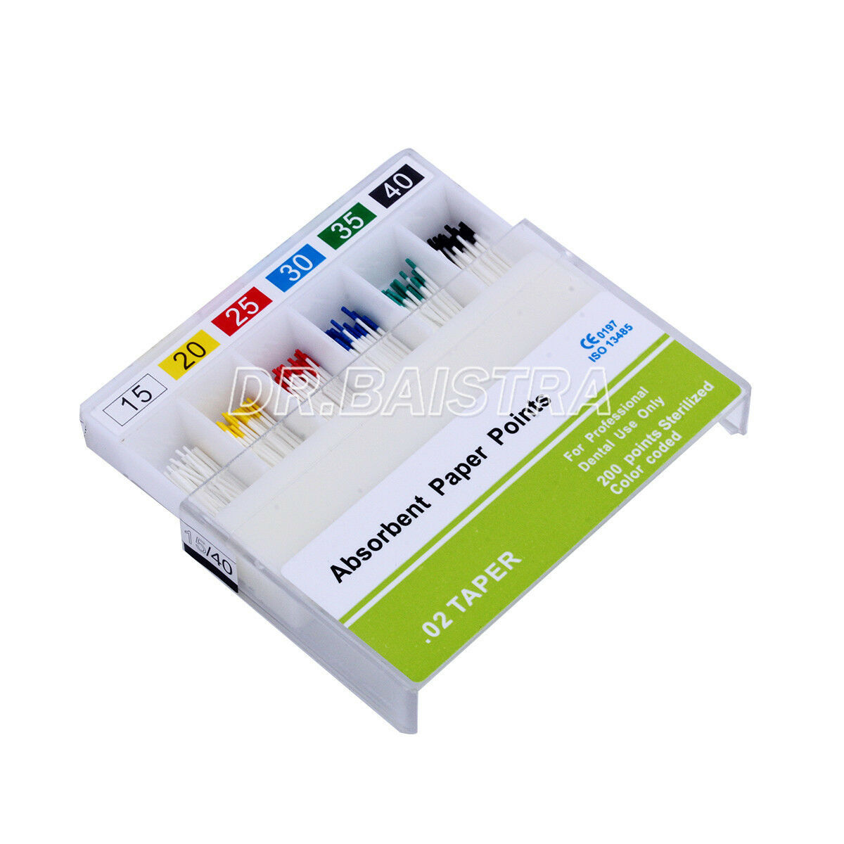 100 Packs Dental Absorbent Paper Points 15-40# Taper 0.02 Root Endodontic