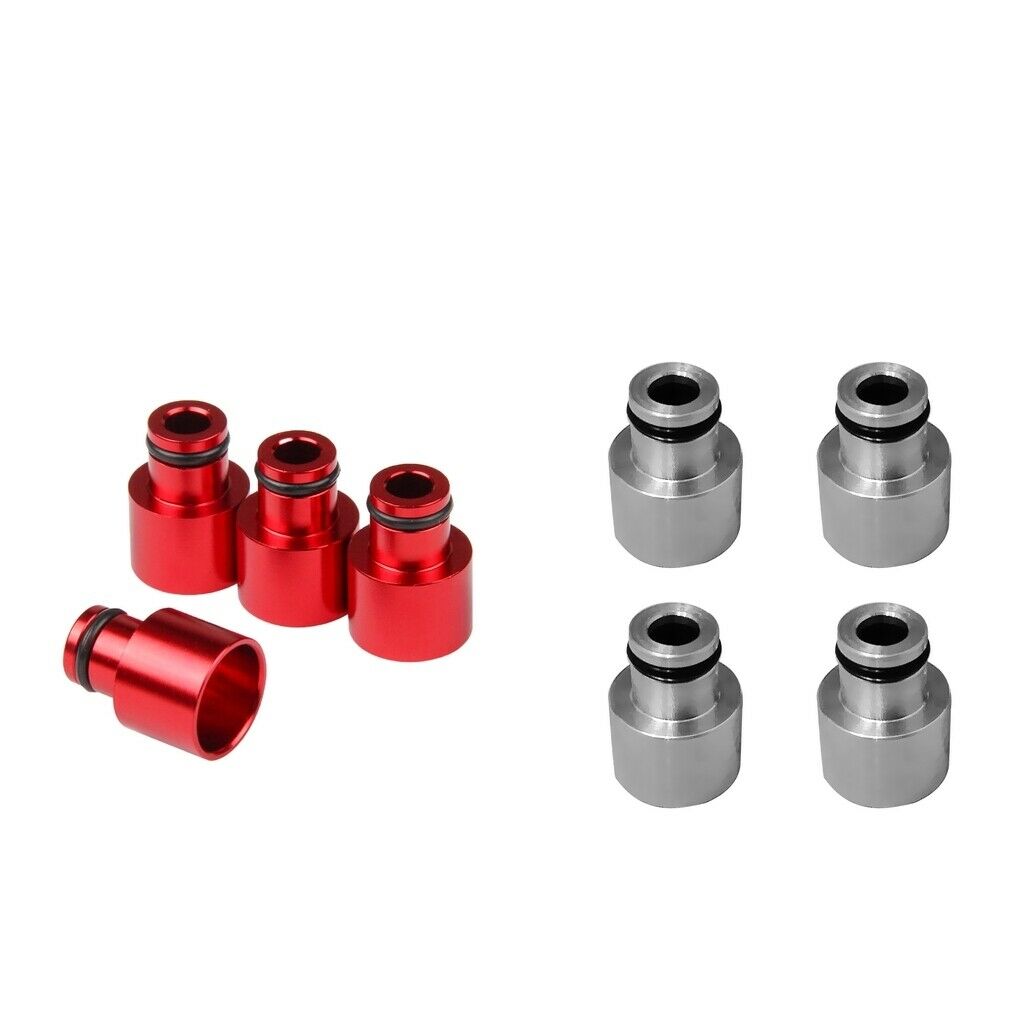8pcs Red+Sliver Fuel Injector Adapters for   RDX B16 B18 D16Z D16Y