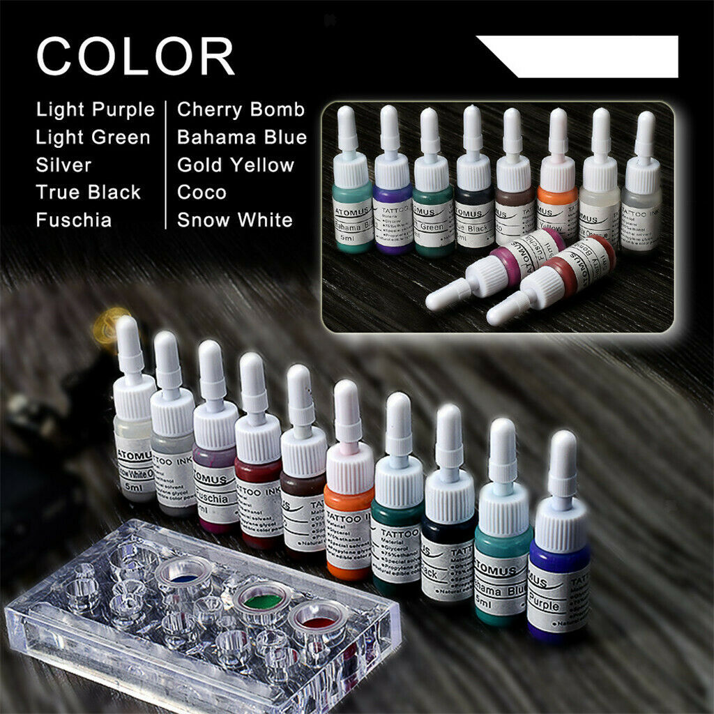 19pcs Tattoo Pigment Mixer Ink Agitator Sticks Color Mixing Guide Palette White