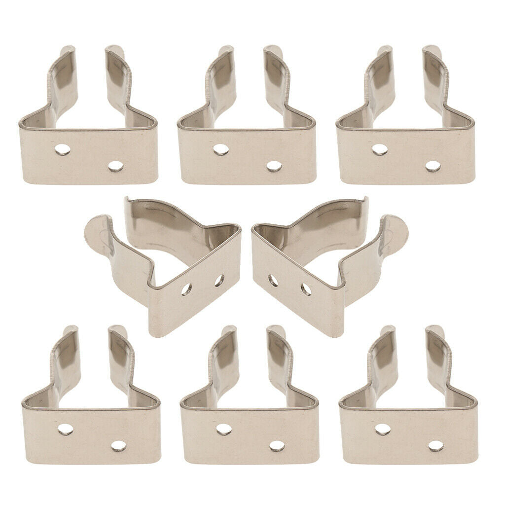 8Pcs 304SS Marine Boat Yacht Hook Holder Clips Bracket 5/8inch to 1inch Tube