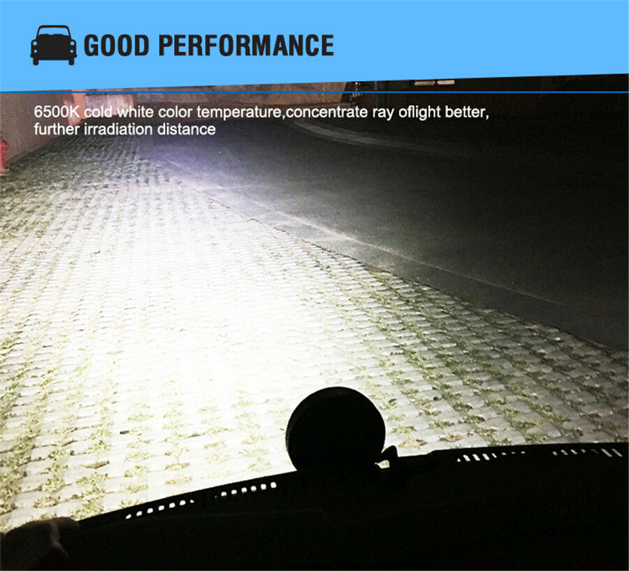 Pair 4.5Inch Round 70W 14 LED Work Light Fog Driving Lamp Offroad SUV Spotlight