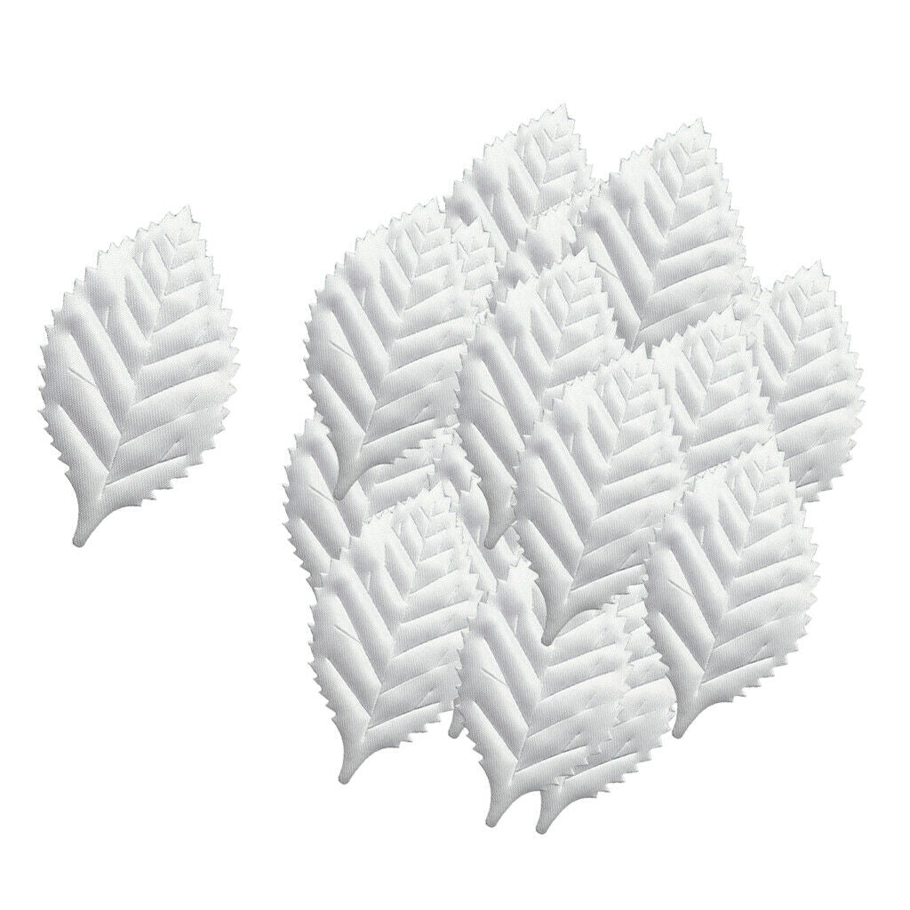 100 Piece Artificial Rose Leaves Applique Scrapbooking DIY Craft White