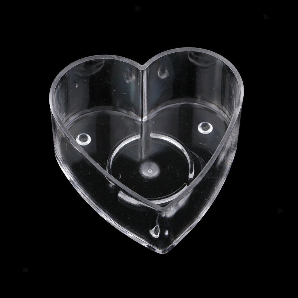 100x Heart Shape Plastic Clear Tealight Cup Candle Wax Container Candle Mold