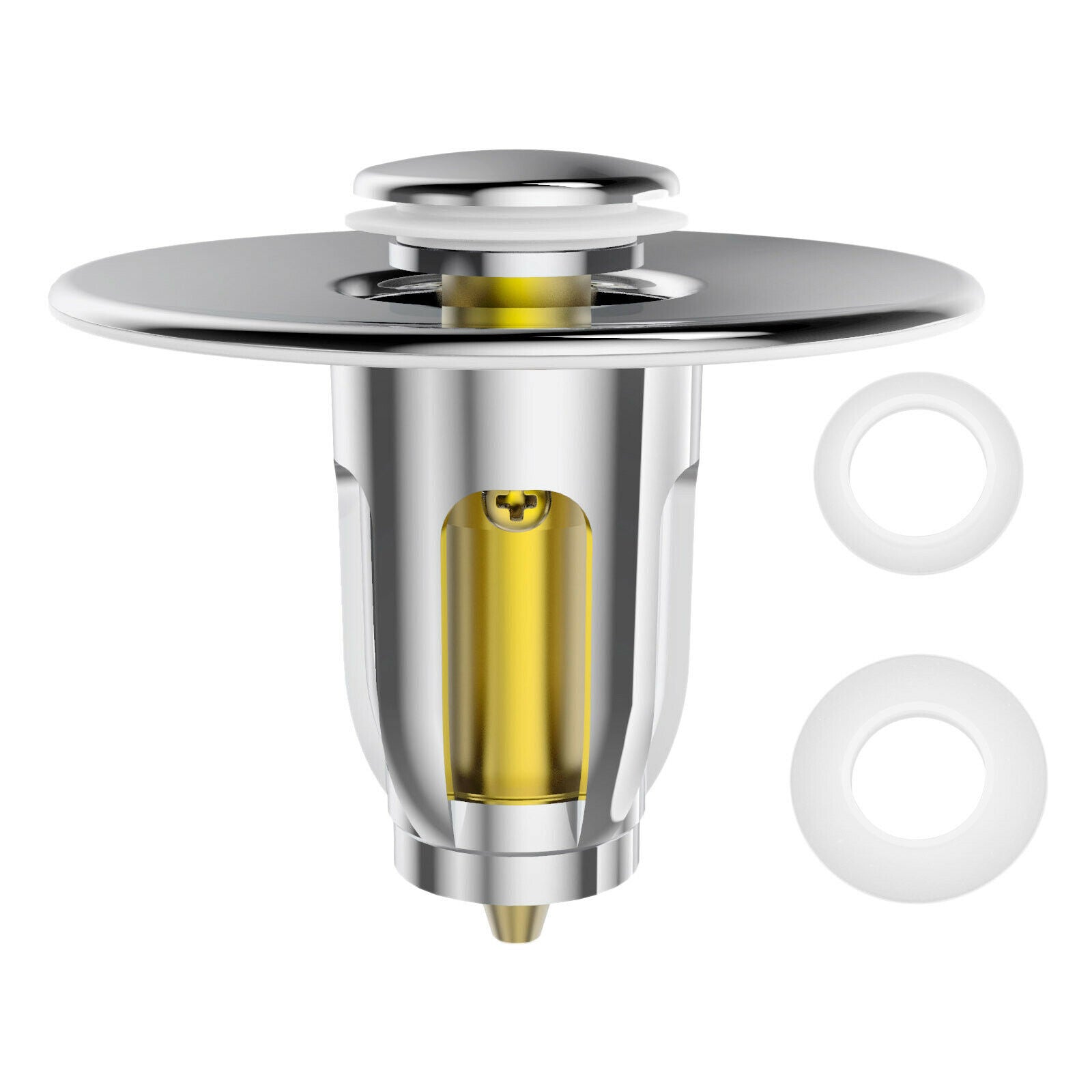 Bounce Drain Filter No Overflow with Filter Basket for Bathtub Wash Basin