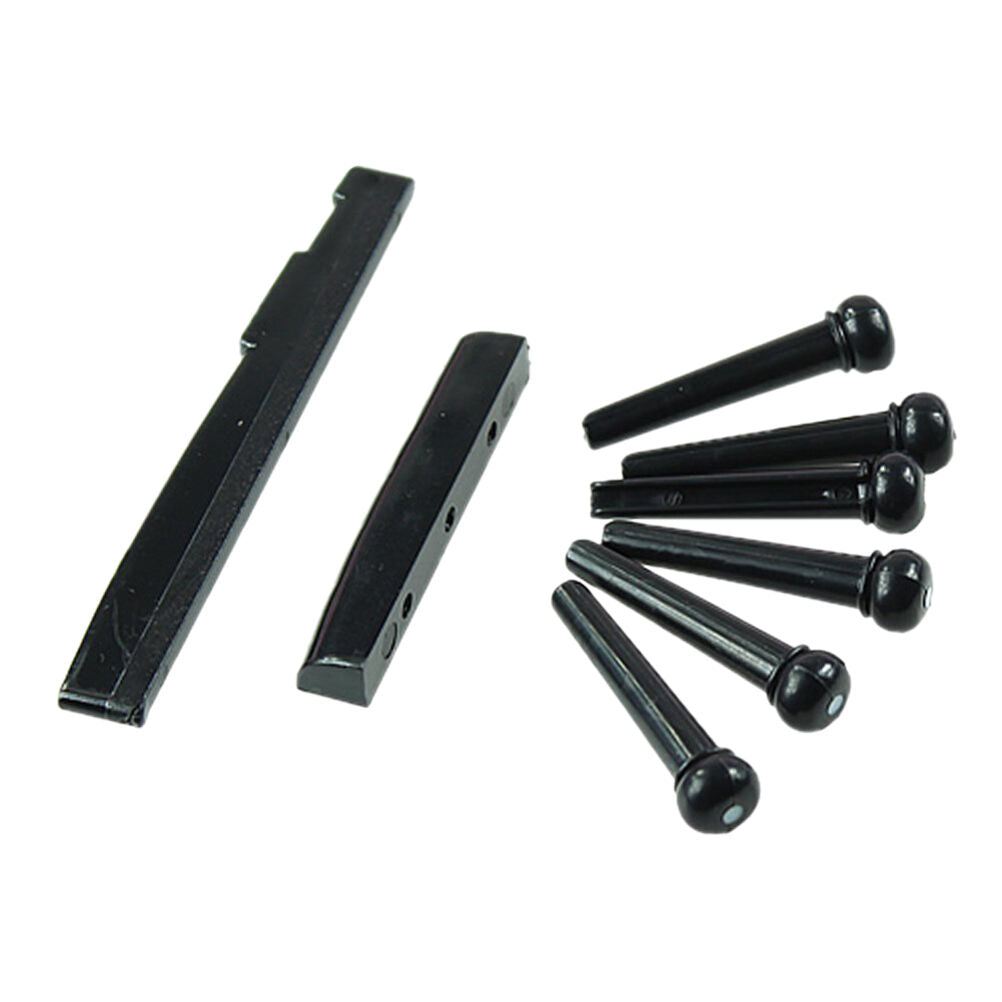 Set 6pcs Black PVC Bridge Pins with Shell Dots for Acoustic Guitar Qualit.l8