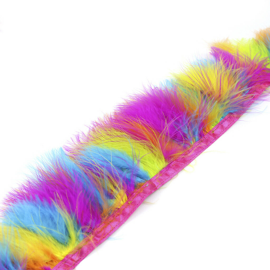 1 Meters Turkey Feather Fringe Trim for DIY Craft Clothing Millinery 7-9cm