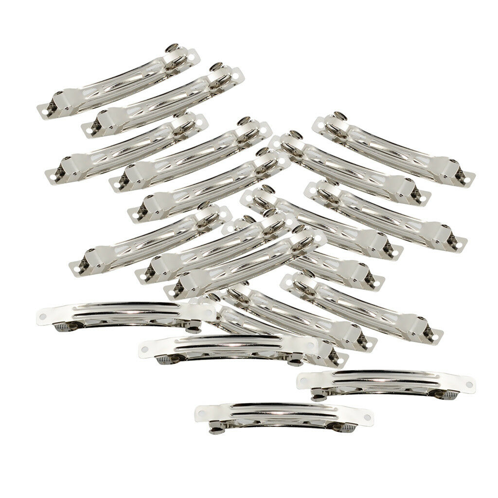 20pcs Blank French Barrette Hair Clips for DIY Women's Hair Accessories 8cm