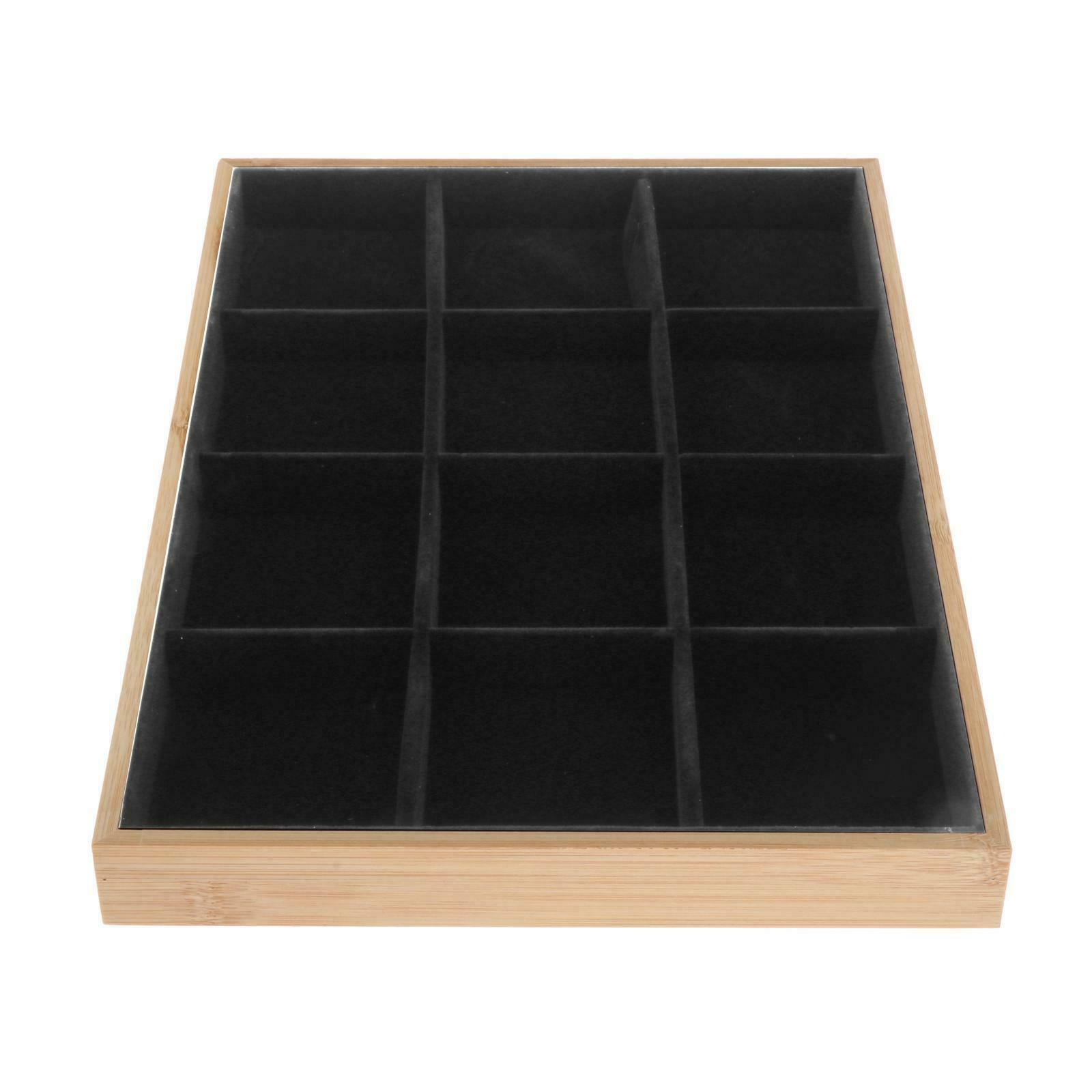 12 Slot Fashion Large Bamboo Necklace Jewelry Watch Box Stand Storage Show