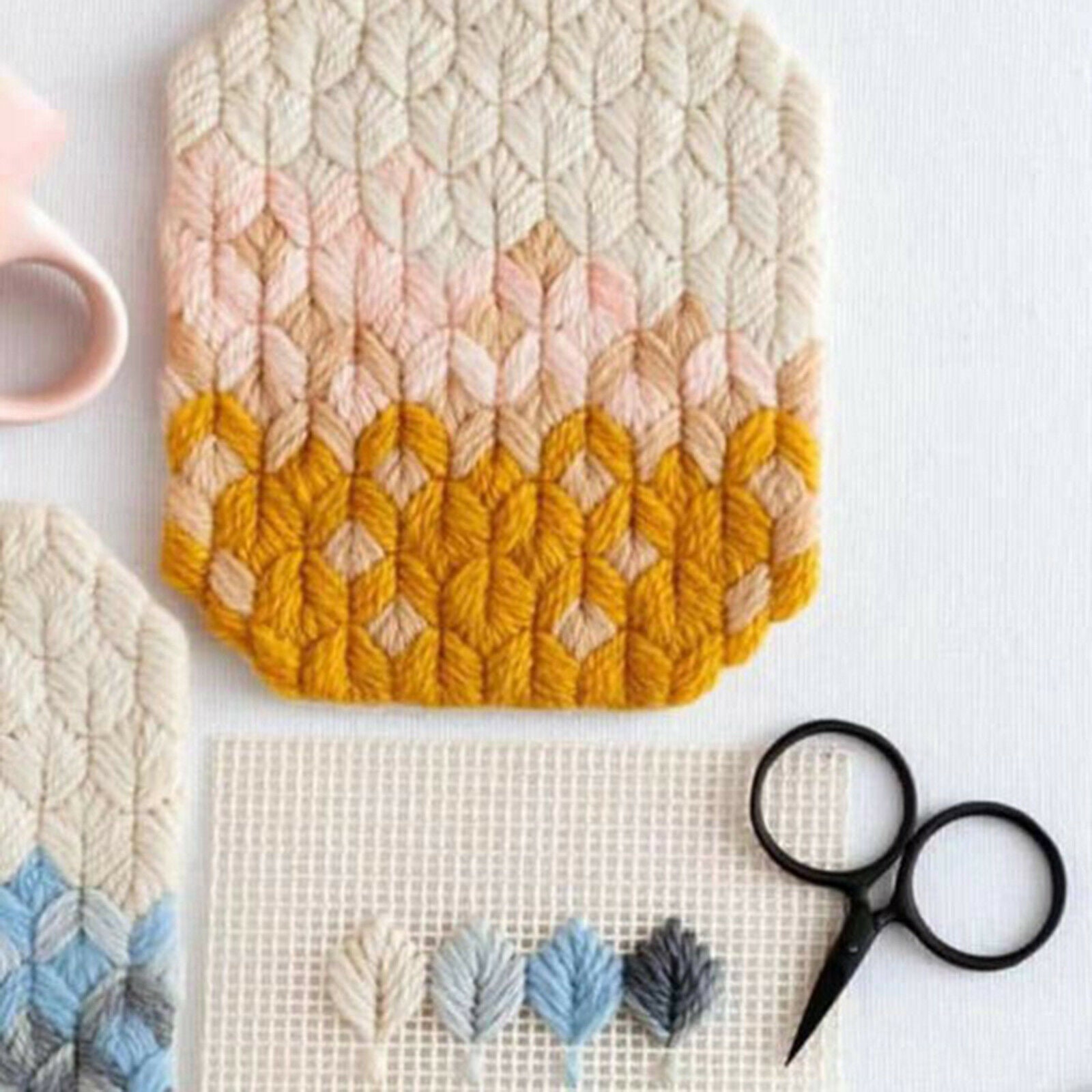 7x Latch Hook Set Quality Wooden Crochet Needle Hook for Rag Rug Making Kit Tool