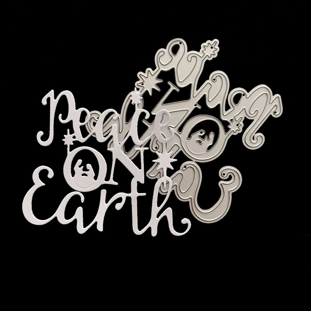 peace on earth letter Metal Cutting Dies For DIY Scrapbooking Card Paper Albu Lt