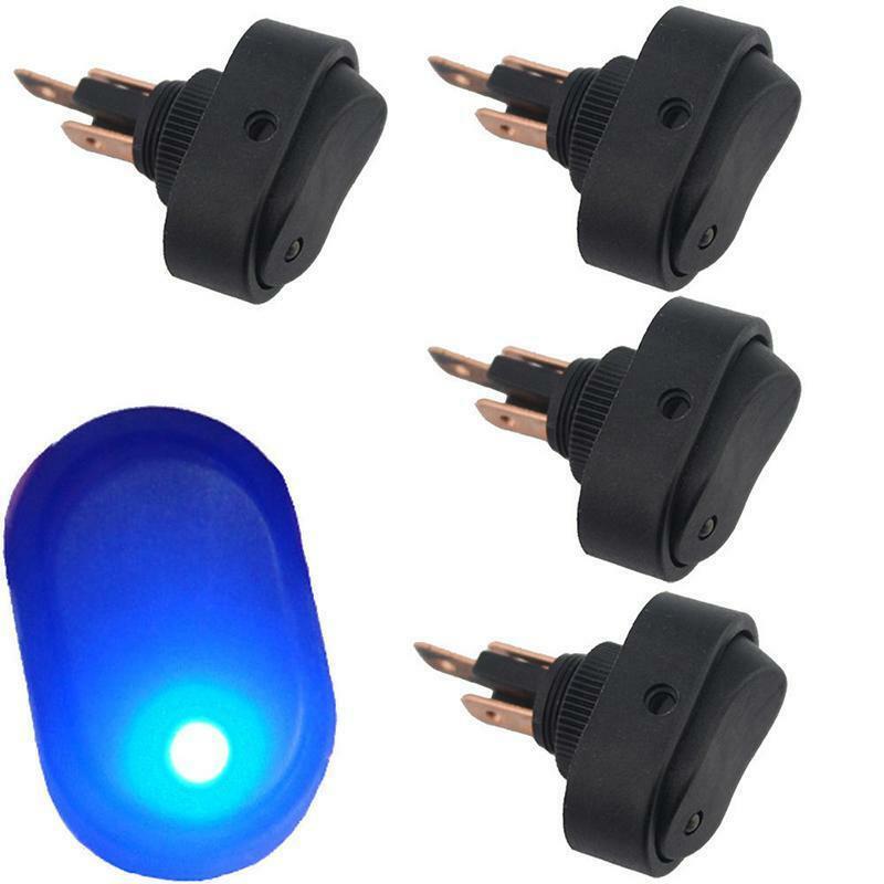 5x Yellow LED Light 12V 30A Car Boat Auto Rocker SPST Toggle ON/OFF Switch