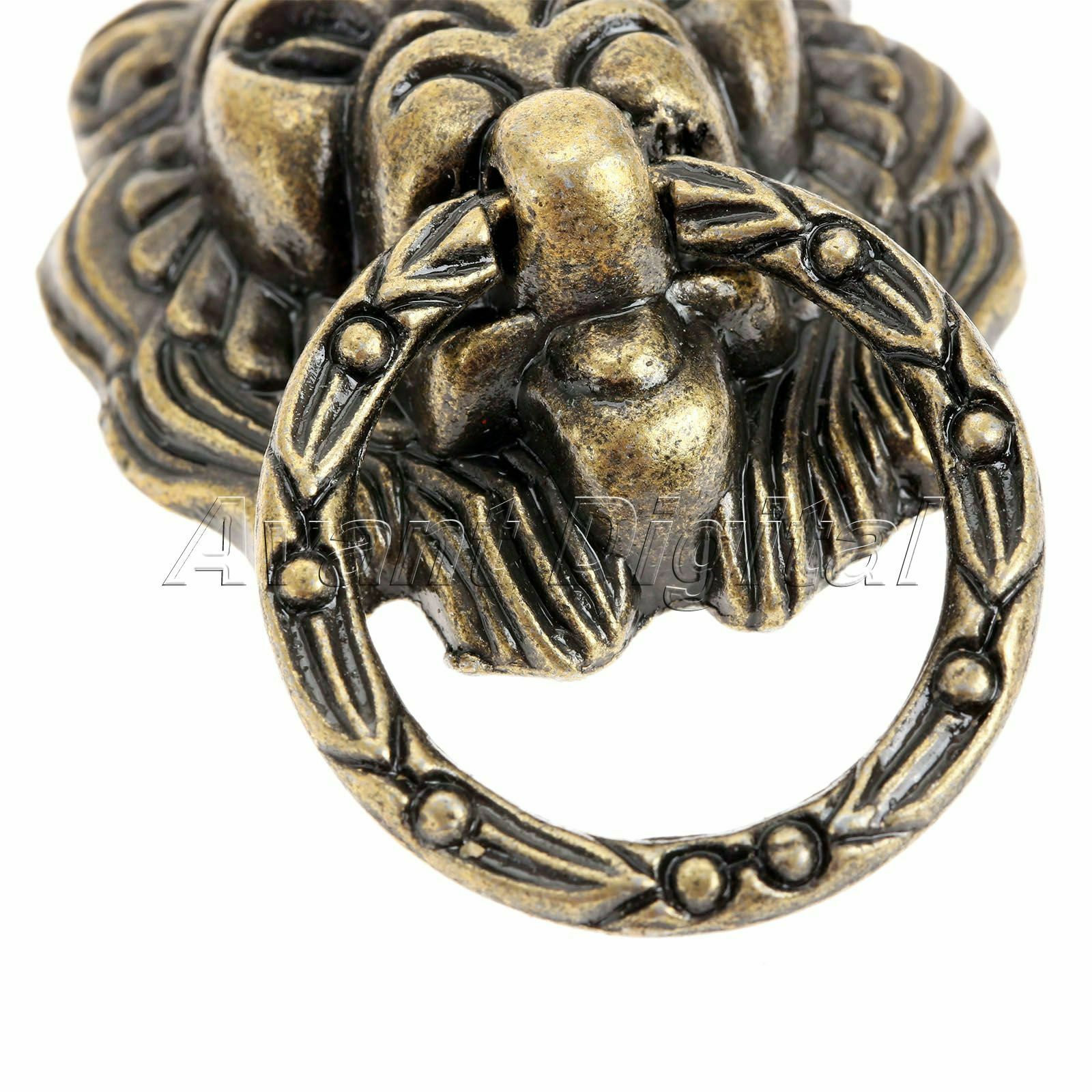 6Pcs High Quality Lion Head Jewelry Box Cabinet Drawer Knob Ring Pull Handle Hot